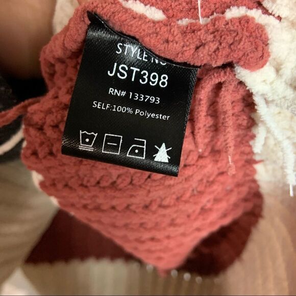 POL Distressed Chenille Striped Crew Neck Sweater Size L W10 - Picture 6 of 7